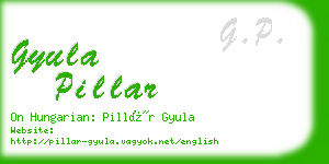 gyula pillar business card